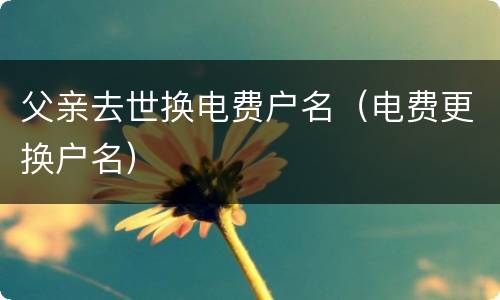 父亲去世换电费户名（电费更换户名）