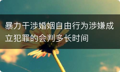 暴力干涉婚姻自由行为涉嫌成立犯罪的会判多长时间
