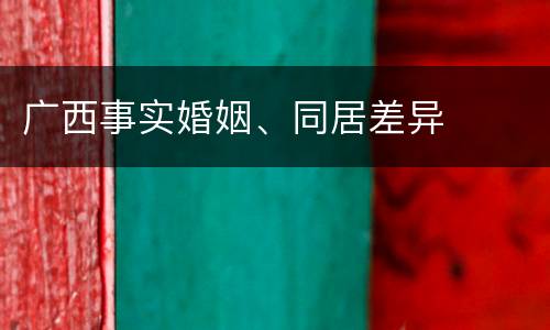 广西事实婚姻、同居差异