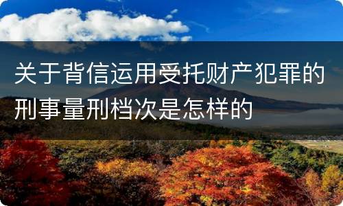 关于背信运用受托财产犯罪的刑事量刑档次是怎样的