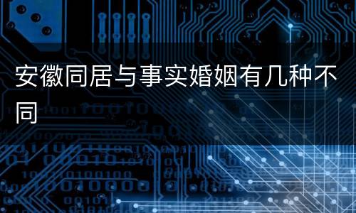 安徽同居与事实婚姻有几种不同