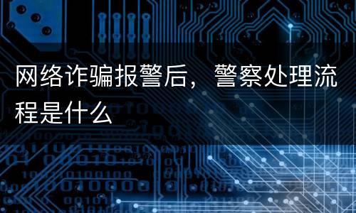 网络诈骗报警后，警察处理流程是什么