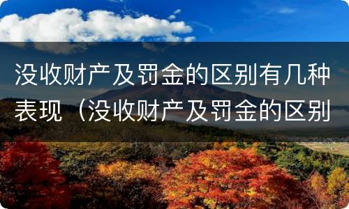 没收财产及罚金的区别有几种表现（没收财产及罚金的区别有几种表现形式）