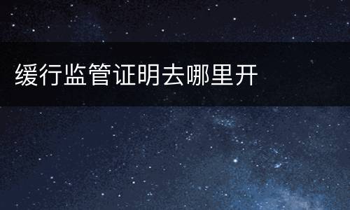 缓行监管证明去哪里开