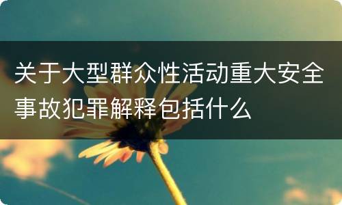 关于大型群众性活动重大安全事故犯罪解释包括什么