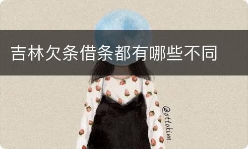 吉林欠条借条都有哪些不同