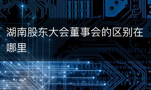 湖南股东大会董事会的区别在哪里