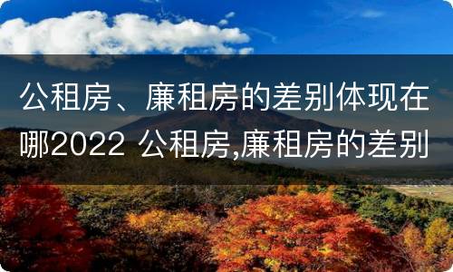 公租房、廉租房的差别体现在哪2022 公租房,廉租房的差别体现在哪2022年