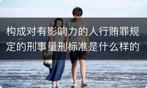 构成对有影响力的人行贿罪规定的刑事量刑标准是什么样的