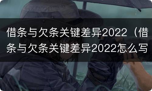 借条与欠条关键差异2022（借条与欠条关键差异2022怎么写）