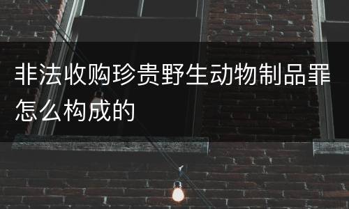 非法收购珍贵野生动物制品罪怎么构成的