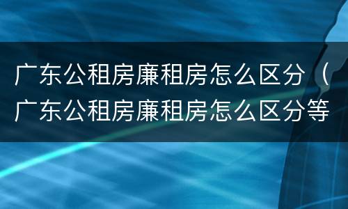 广东公租房廉租房怎么区分（广东公租房廉租房怎么区分等级）