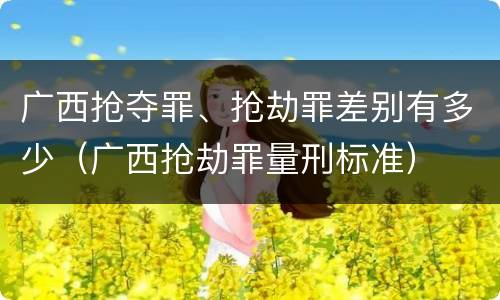 广西抢夺罪、抢劫罪差别有多少（广西抢劫罪量刑标准）