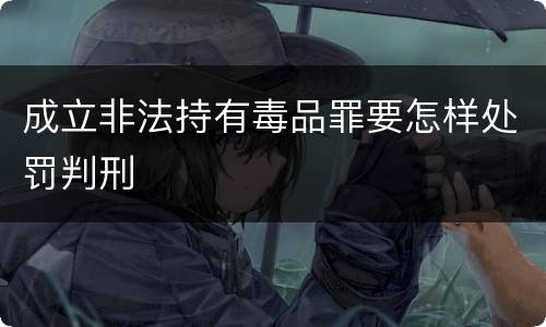 成立非法持有毒品罪要怎样处罚判刑