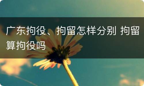 广东拘役、拘留怎样分别 拘留算拘役吗