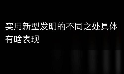 实用新型发明的不同之处具体有啥表现