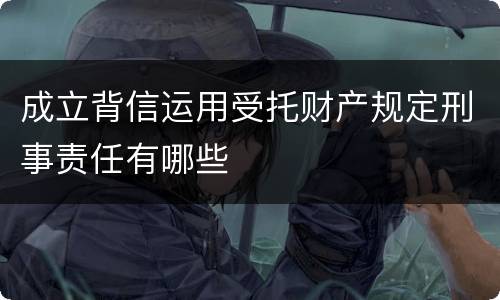 成立背信运用受托财产规定刑事责任有哪些