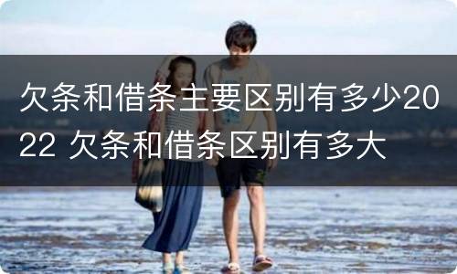 欠条和借条主要区别有多少2022 欠条和借条区别有多大