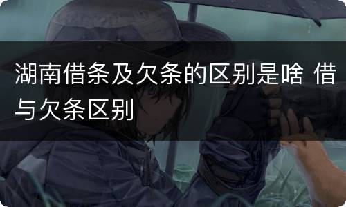 湖南借条及欠条的区别是啥 借与欠条区别