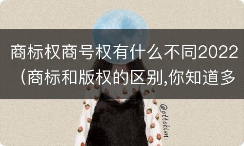 商标权商号权有什么不同2022（商标和版权的区别,你知道多少?）
