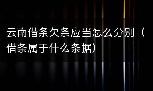 云南借条欠条应当怎么分别（借条属于什么条据）