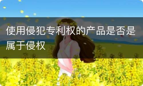使用侵犯专利权的产品是否是属于侵权
