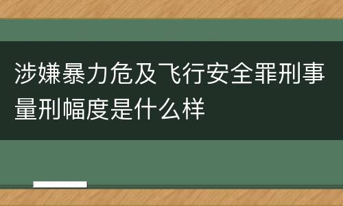 涉嫌暴力危及飞行安全罪刑事量刑幅度是什么样
