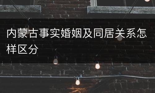 内蒙古事实婚姻及同居关系怎样区分