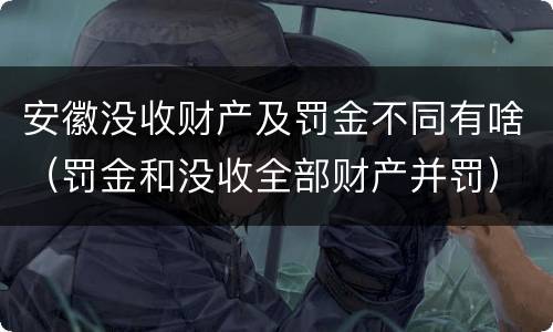 安徽没收财产及罚金不同有啥（罚金和没收全部财产并罚）