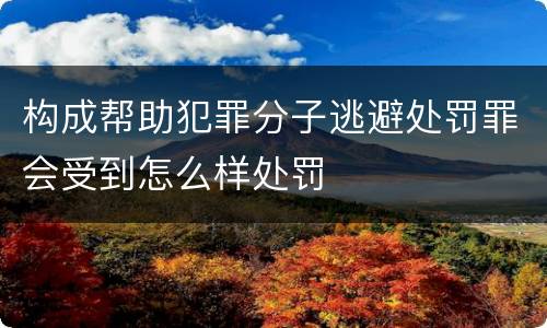 构成帮助犯罪分子逃避处罚罪会受到怎么样处罚