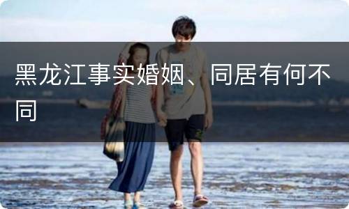 黑龙江事实婚姻、同居有何不同
