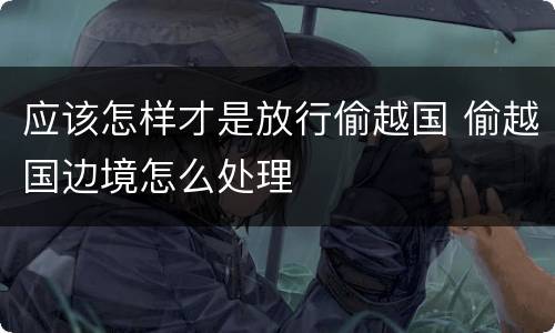 应该怎样才是放行偷越国 偷越国边境怎么处理