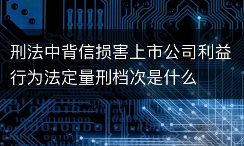 刑法中背信损害上市公司利益行为法定量刑档次是什么