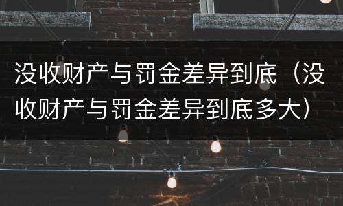 没收财产与罚金差异到底（没收财产与罚金差异到底多大）