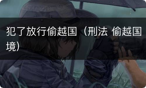 犯了放行偷越国（刑法 偷越国境）
