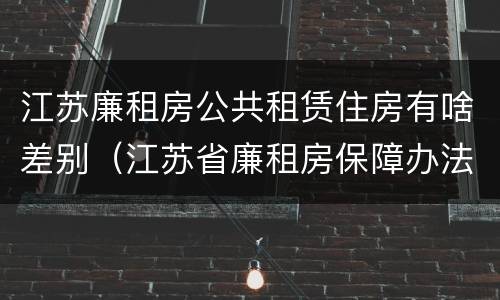 江苏廉租房公共租赁住房有啥差别（江苏省廉租房保障办法）