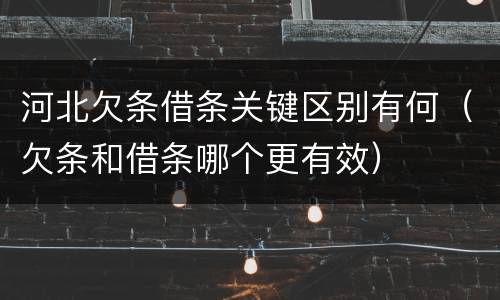 河北欠条借条关键区别有何（欠条和借条哪个更有效）