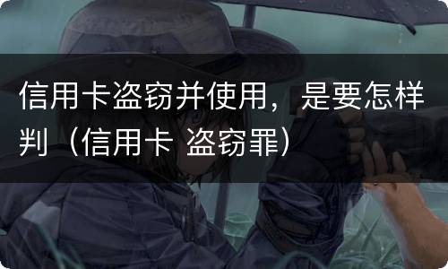 信用卡盗窃并使用，是要怎样判（信用卡 盗窃罪）