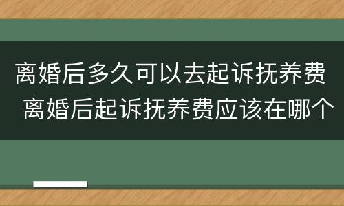 离婚后多久可以去起诉抚养费 离婚后起诉抚养费应该在哪个法院