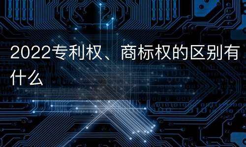 2022专利权、商标权的区别有什么