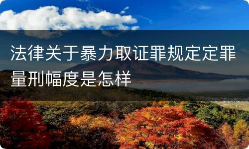 法律关于暴力取证罪规定定罪量刑幅度是怎样