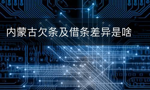 内蒙古欠条及借条差异是啥