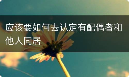 应该要如何去认定有配偶者和他人同居