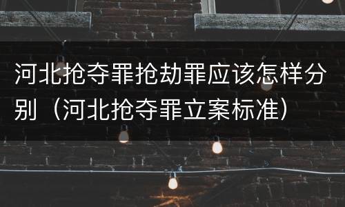 河北抢夺罪抢劫罪应该怎样分别（河北抢夺罪立案标准）