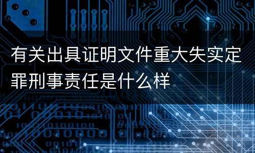 有关出具证明文件重大失实定罪刑事责任是什么样