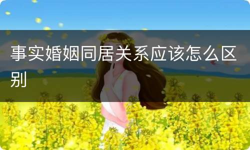 事实婚姻同居关系应该怎么区别