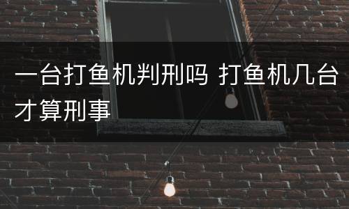 一台打鱼机判刑吗 打鱼机几台才算刑事
