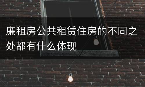 廉租房公共租赁住房的不同之处都有什么体现