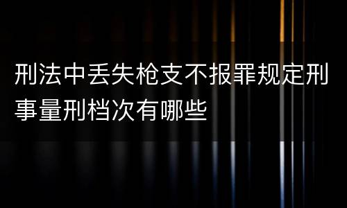 刑法中丢失枪支不报罪规定刑事量刑档次有哪些