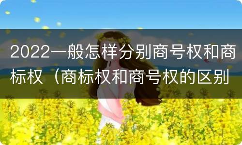 2022一般怎样分别商号权和商标权（商标权和商号权的区别）